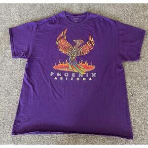 Phoenix Arizona Vtg T Shirt Mens Xl Purple Multicolor Puff Print Phoenix